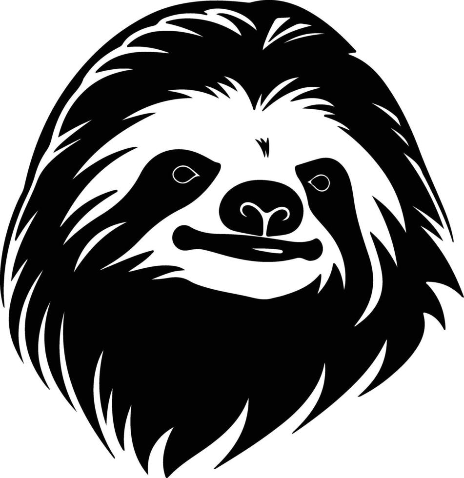 precious Black silhouette of sloth head vector