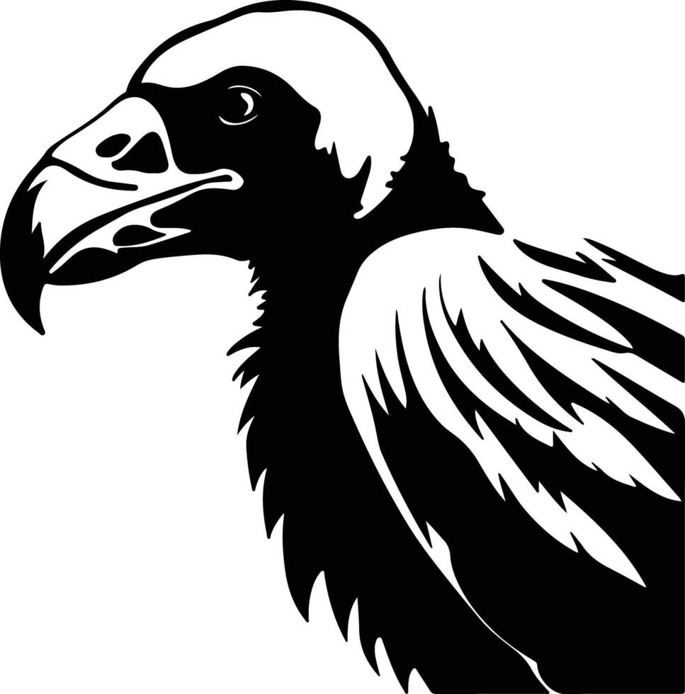 enchanting Black silhouette of vulture head vector