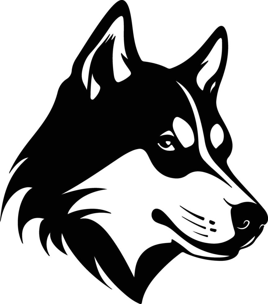 Black silhouette of Siberian husky head vector