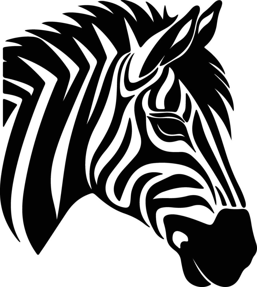 heavenly Black silhouette of zebra head vector