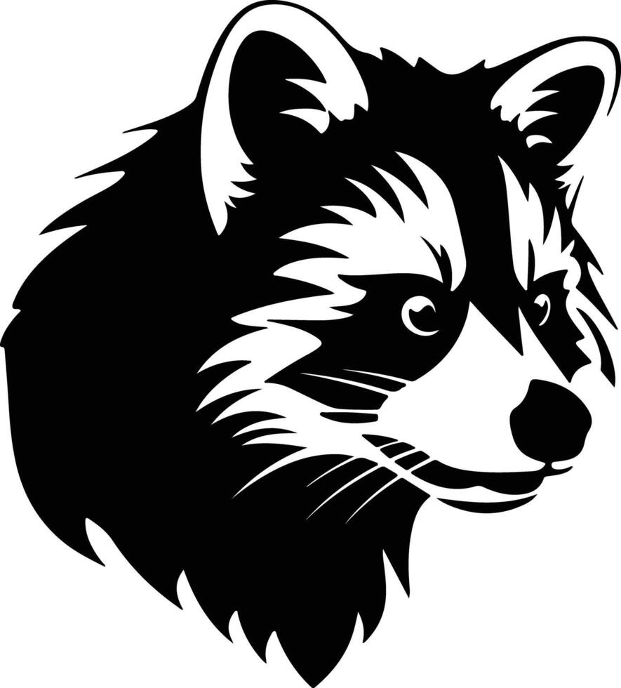 heavenly Black silhouette of red panda head vector