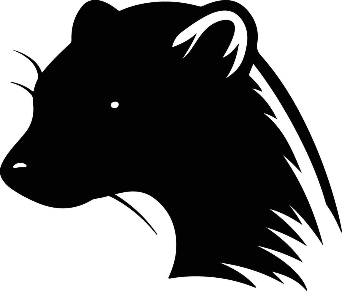 angelic Black silhouette of yellow mongoose head vector