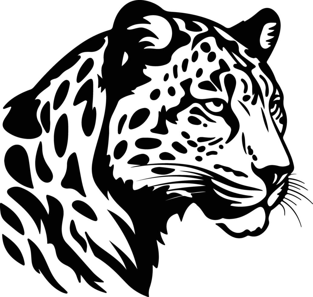Version 20 - Black silhouette of snow leopard head vector