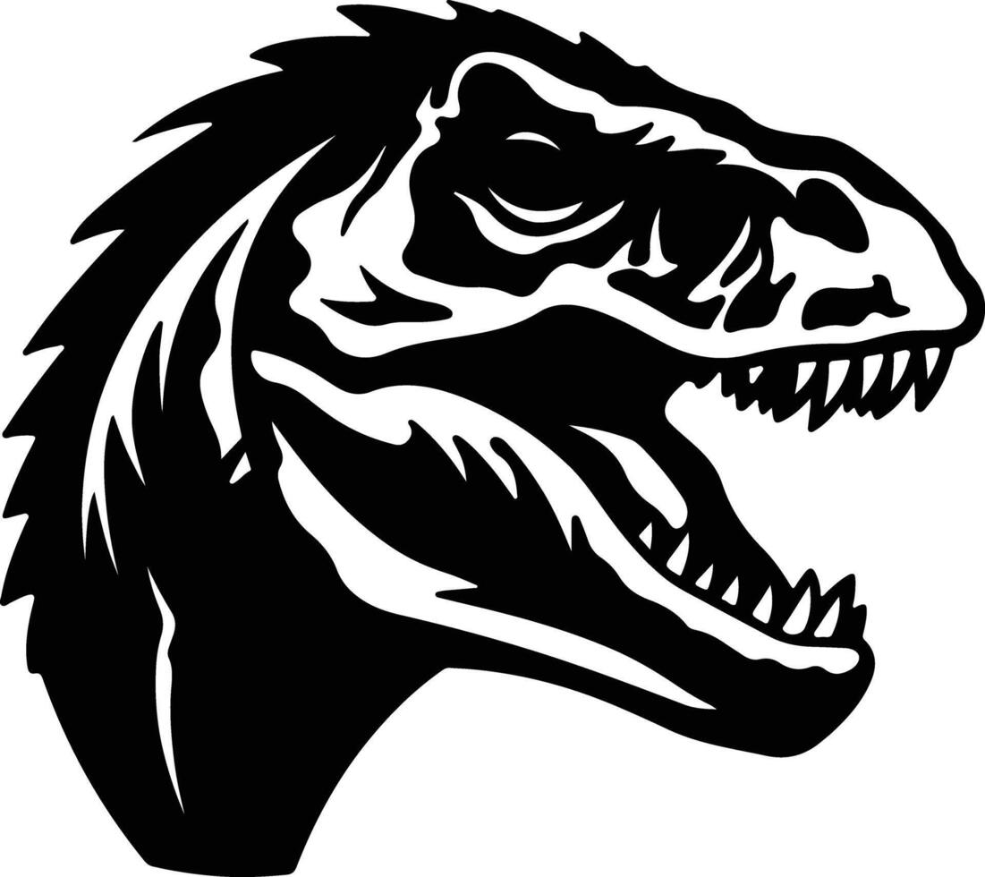endearing Black silhouette of Thecodontosaurus head vector