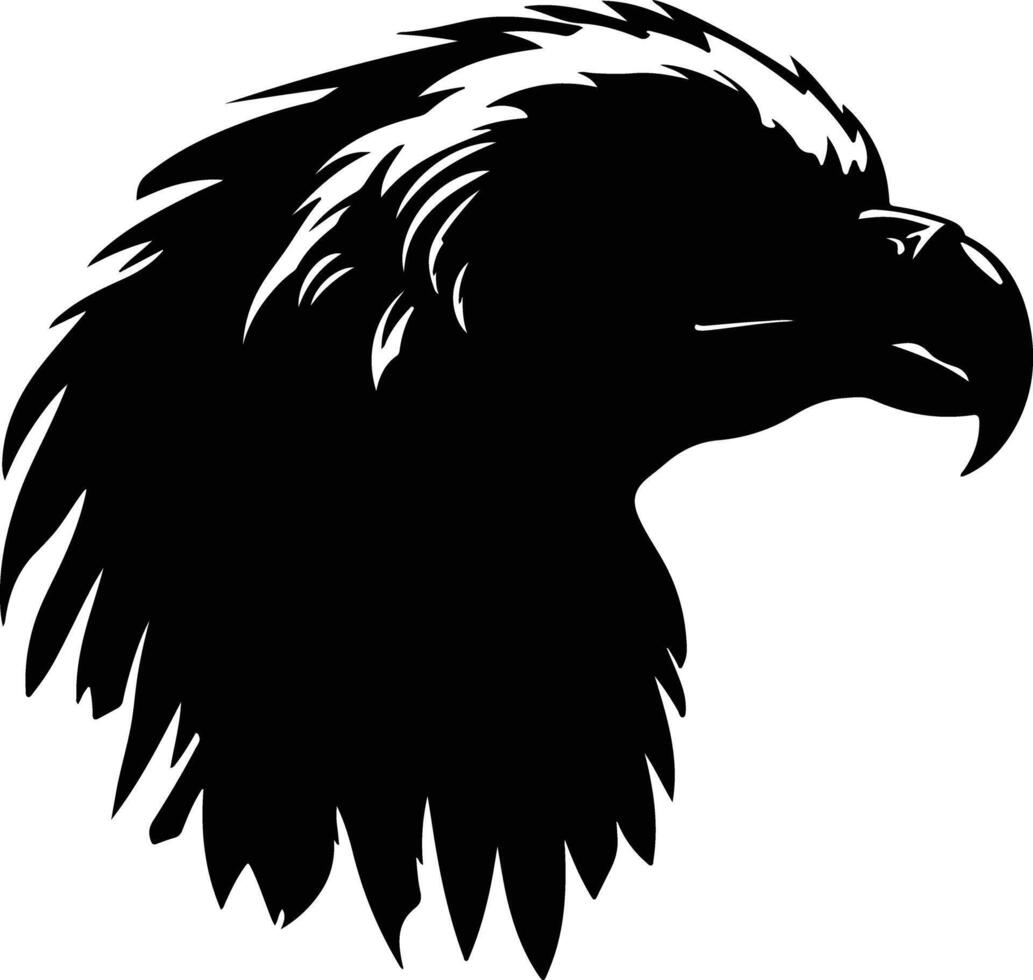 adorable Black silhouette of vulture head vector