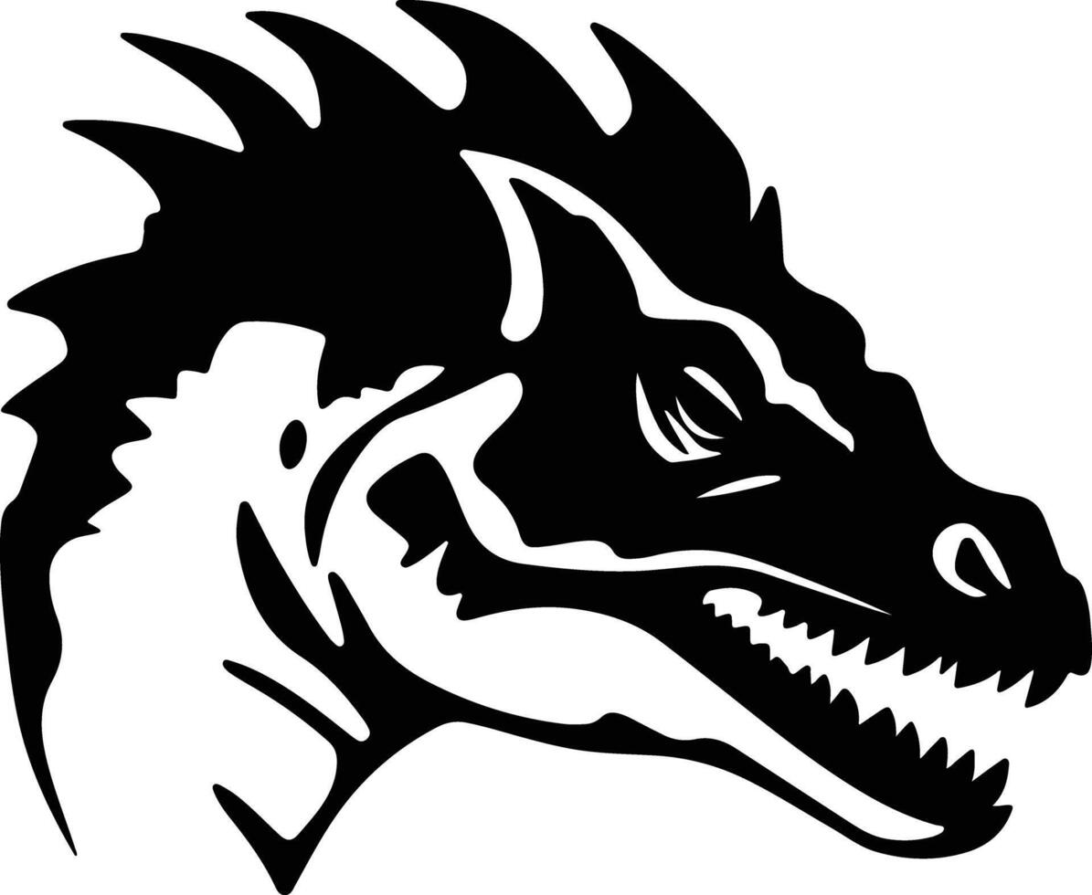 charming Black silhouette of Thescelosaurus head vector