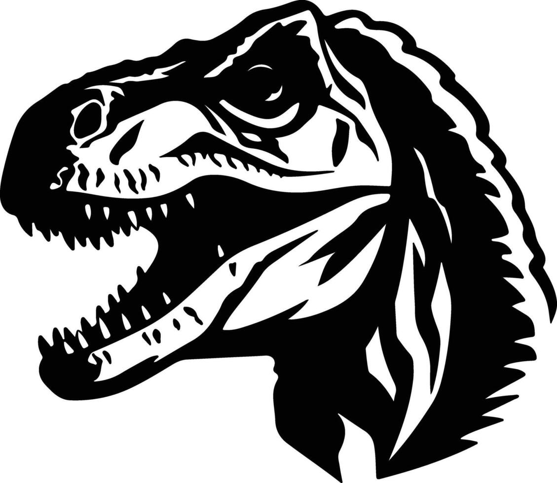 adorable Black silhouette of Thecodontosaurus head vector