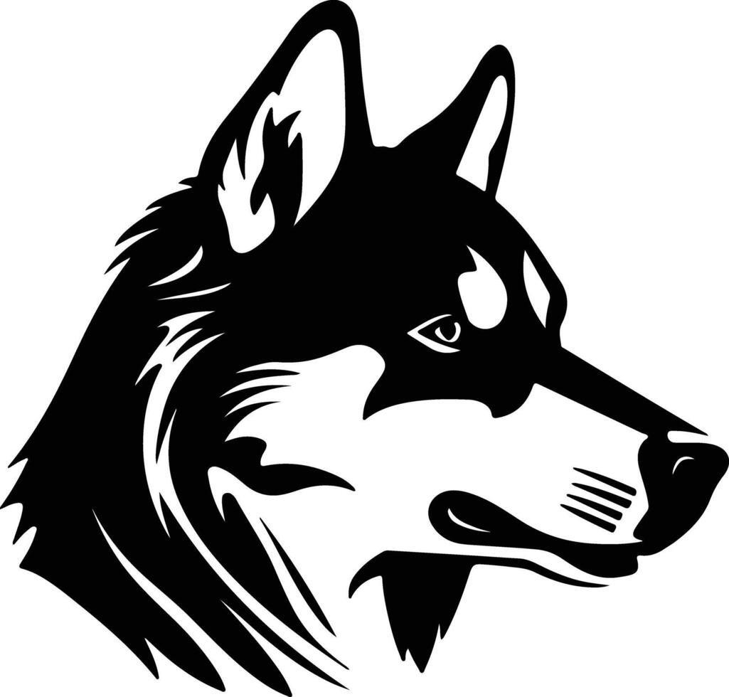 sweet Black silhouette of Siberian husky head vector