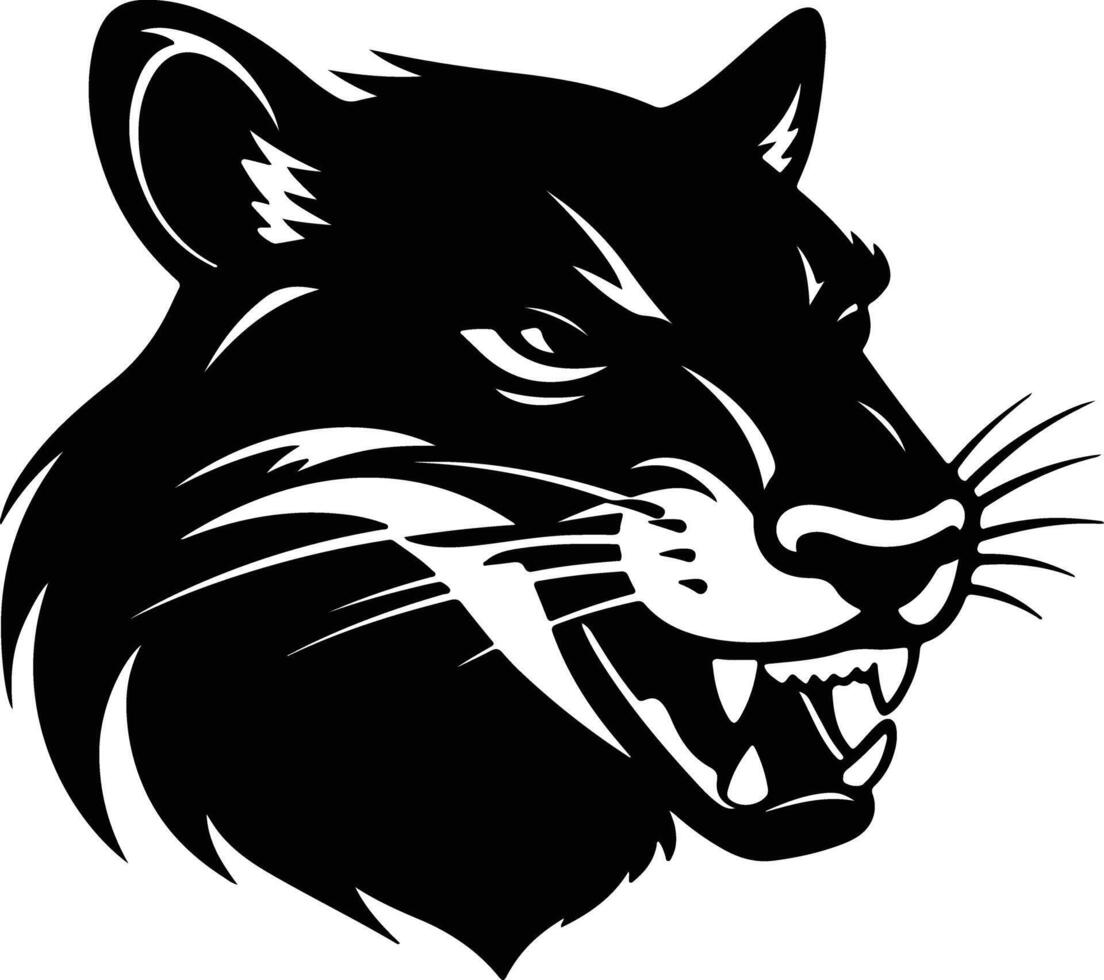 adorable Black silhouette of Tasmanian devil head vector