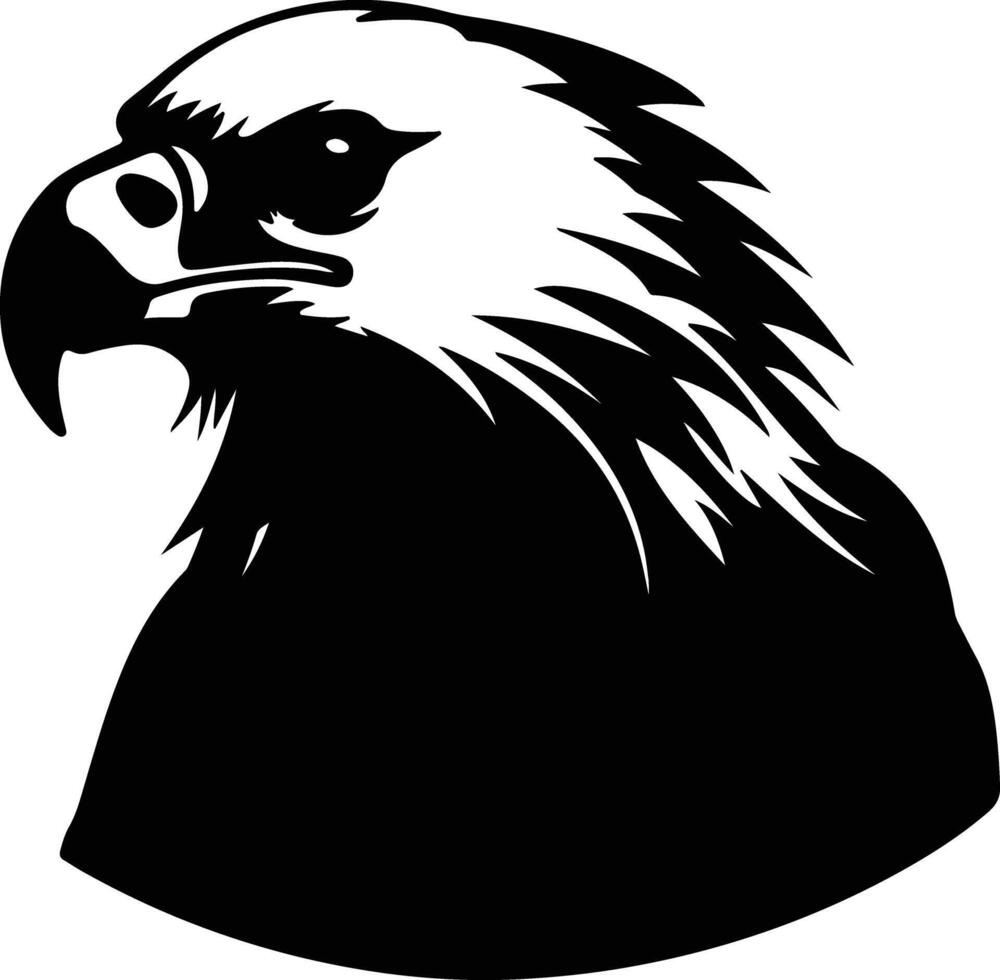 graceful Black silhouette of vulture head vector
