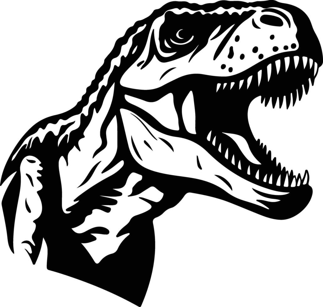 endearing Black silhouette of Teratosaurus head vector