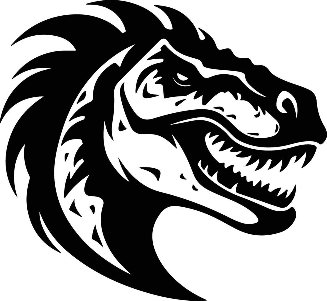 charming Black silhouette of Ultrasaurus head vector