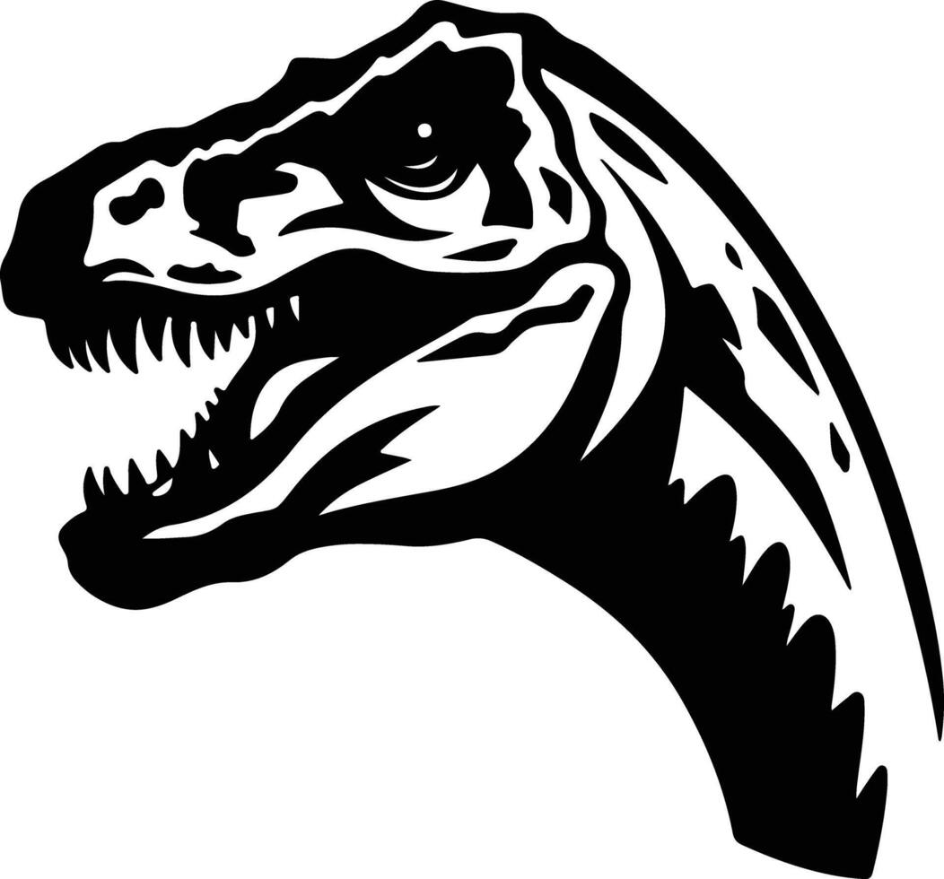 winsome Black silhouette of Teratosaurus head vector