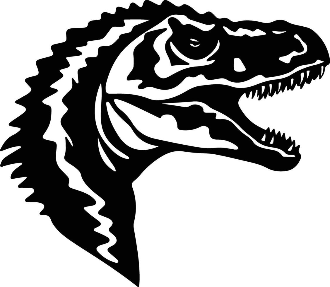graceful Black silhouette of Thescelosaurus head vector