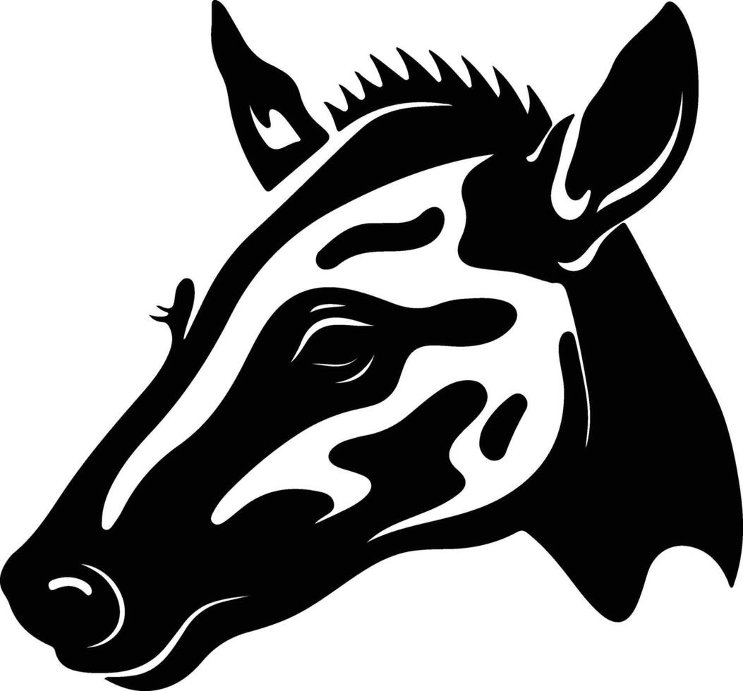graceful Black silhouette of tapir head vector