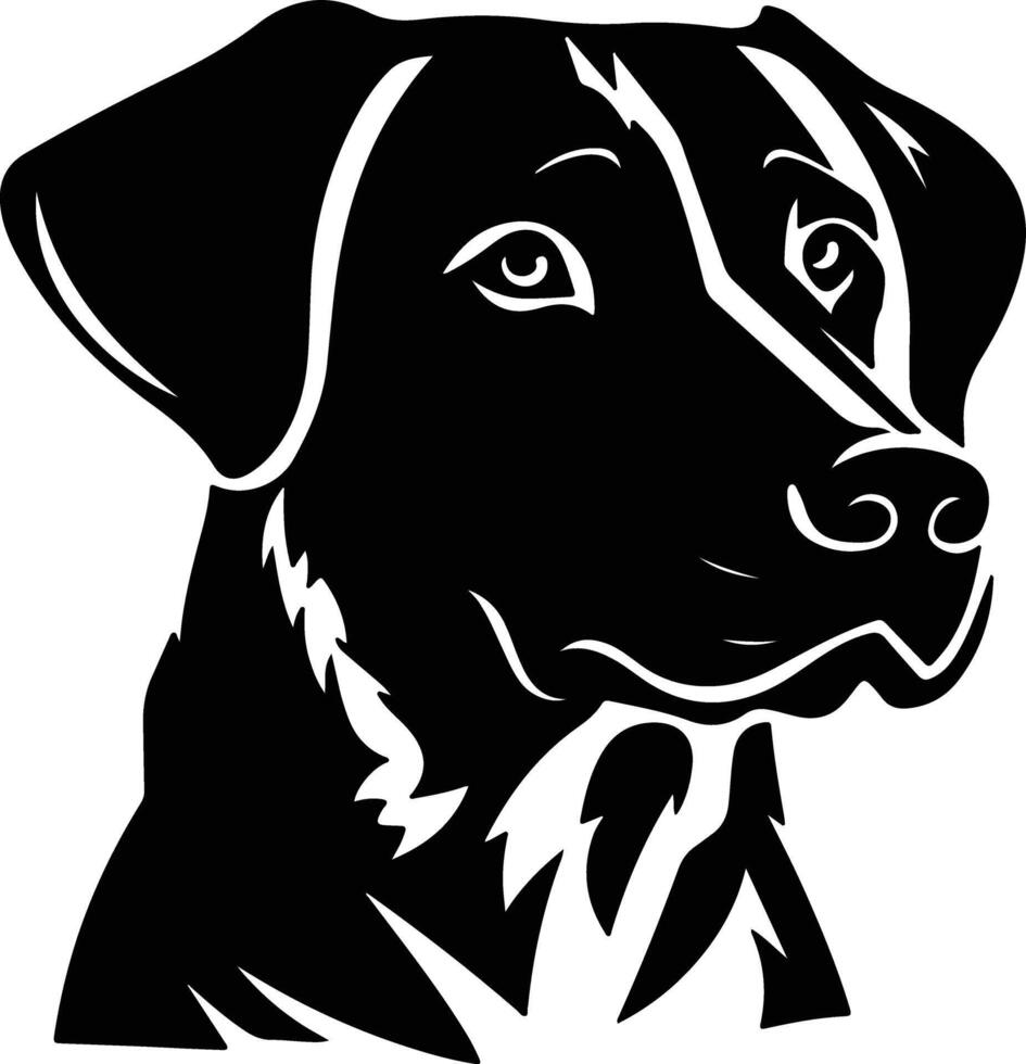 heavenly Black silhouette of working dog head vector