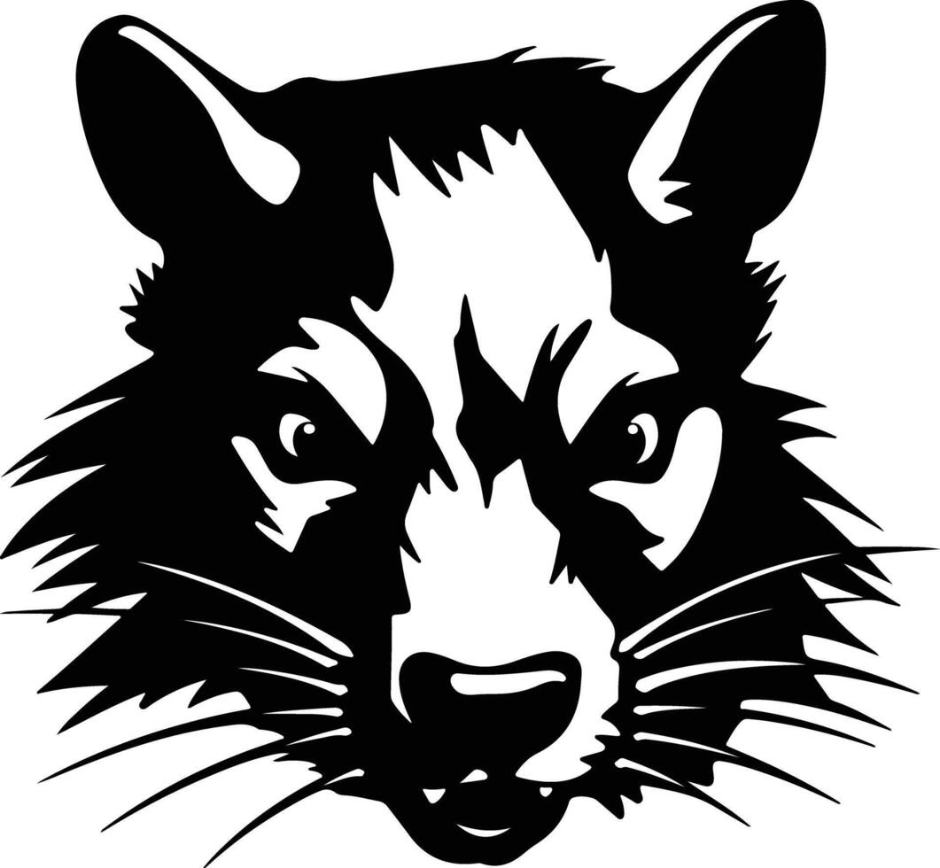 captivating Black silhouette of Tasmanian devil head vector
