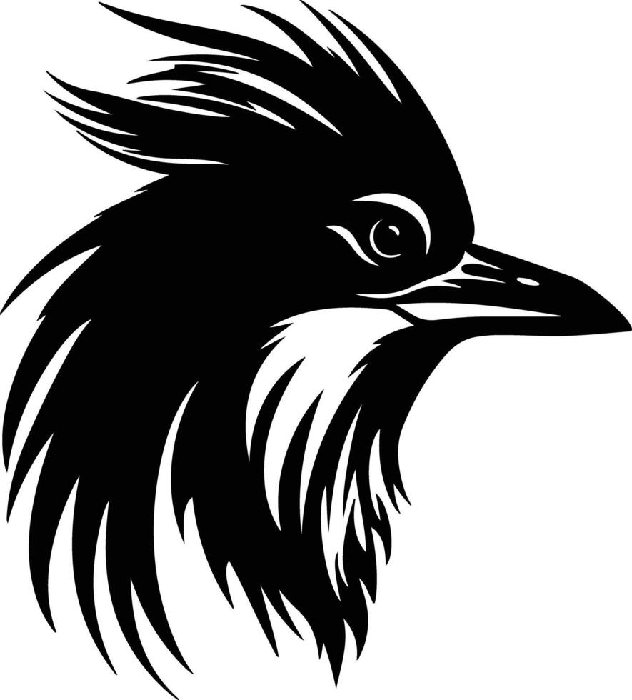 enchanting Black silhouette of rockhopper penguin head vector