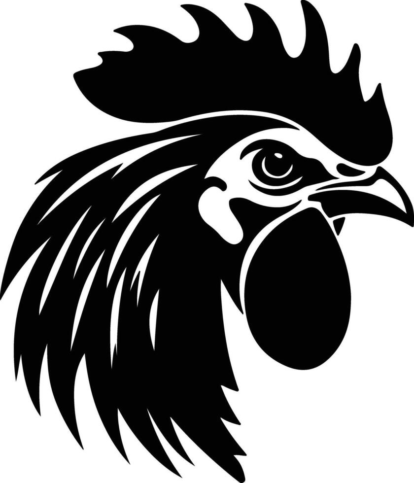 Black silhouette of Rhode Island red head vector
