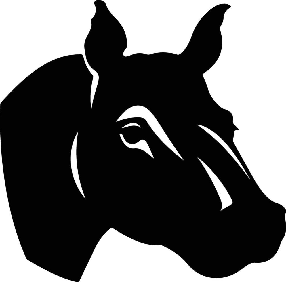 cuddly Black silhouette of tapir head vector