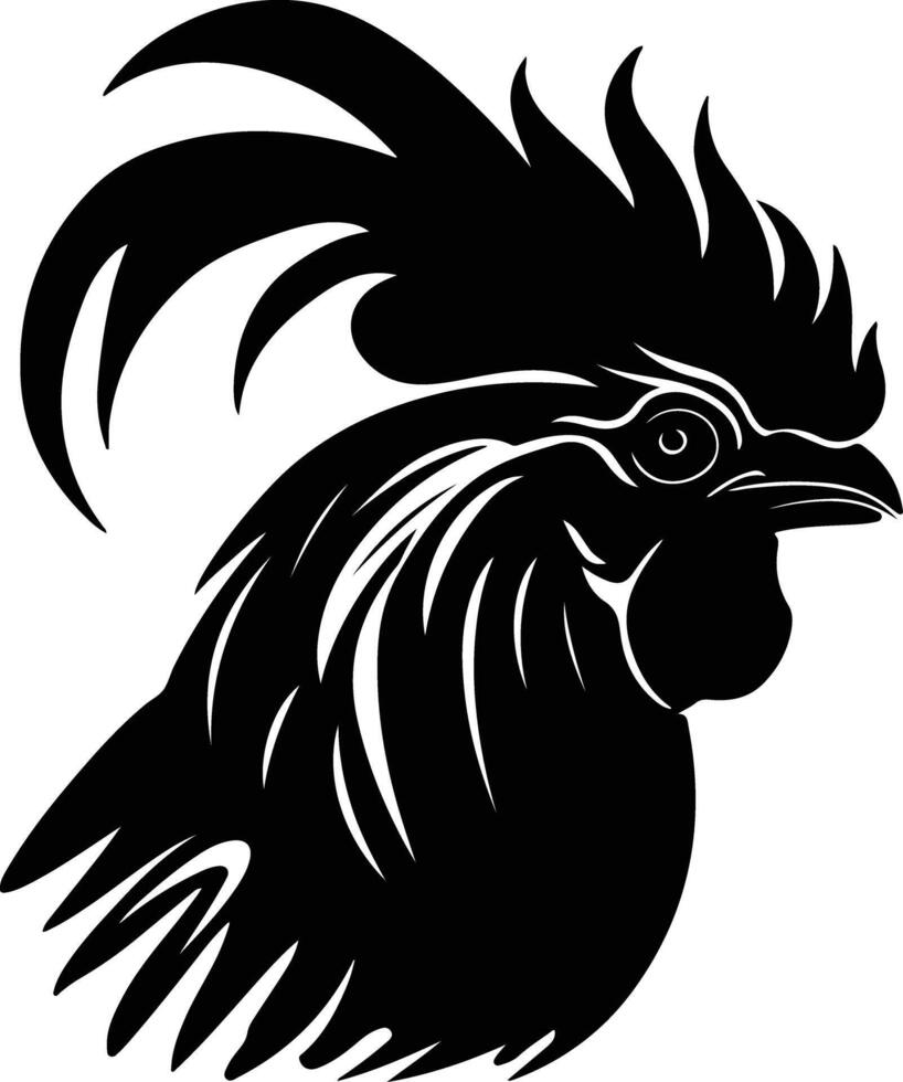 endearing Black silhouette of Rhode Island red head vector