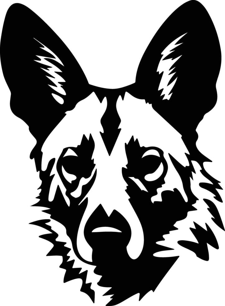 graceful Black silhouette of wild dog head vector