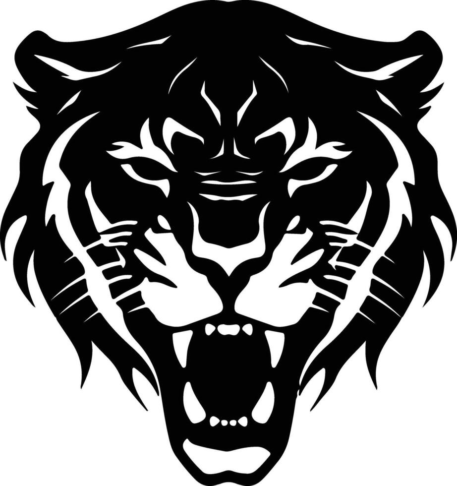 lovely Black silhouette of Smilodon head vector