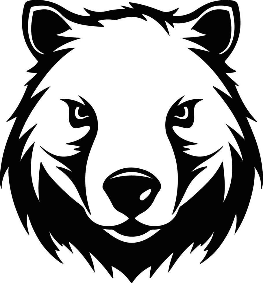 sweet Black silhouette of wombat head vector