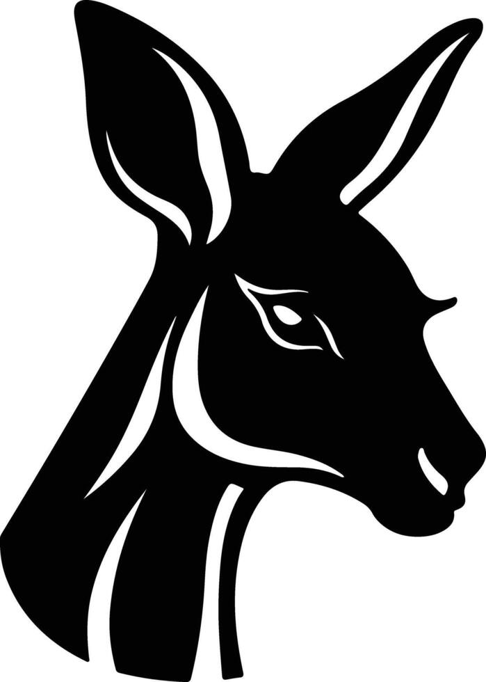 charming Black silhouette of red kangaroo head vector