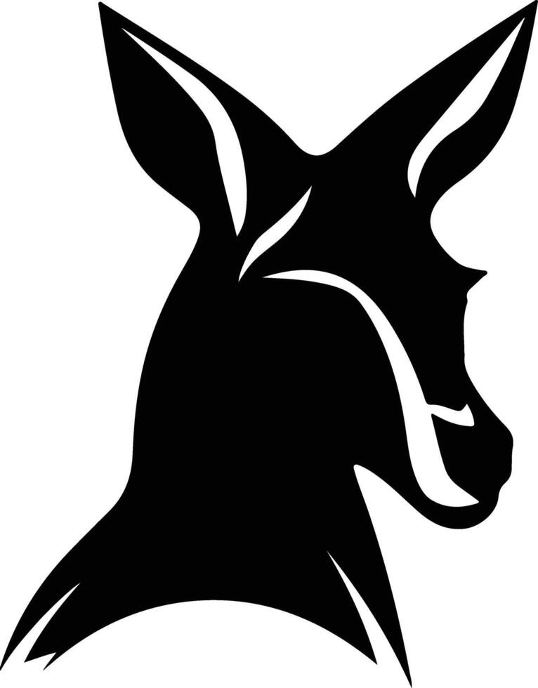 angelic Black silhouette of red kangaroo head vector
