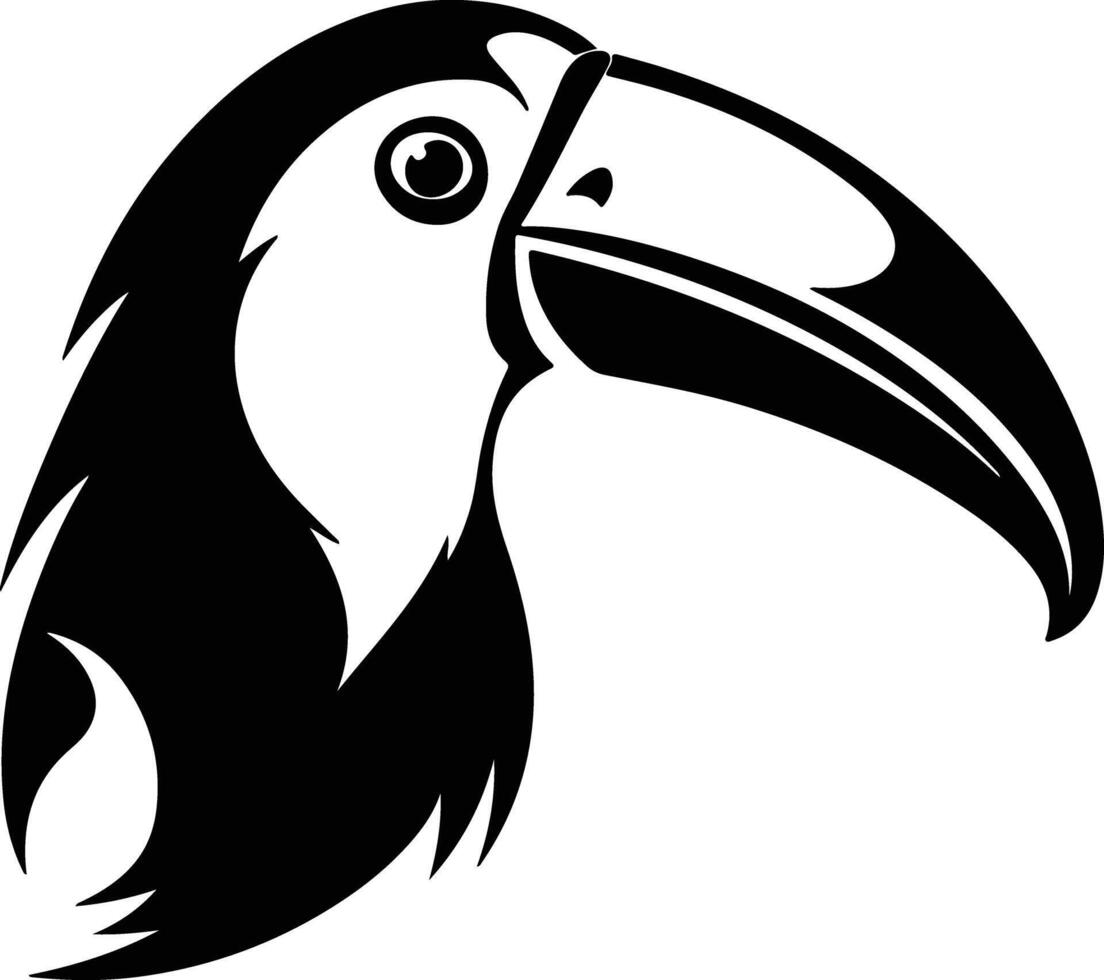 sweet Black silhouette of toucan head vector