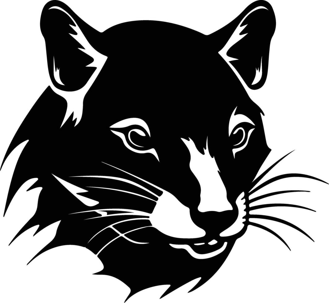 graceful Black silhouette of Tasmanian devil head vector