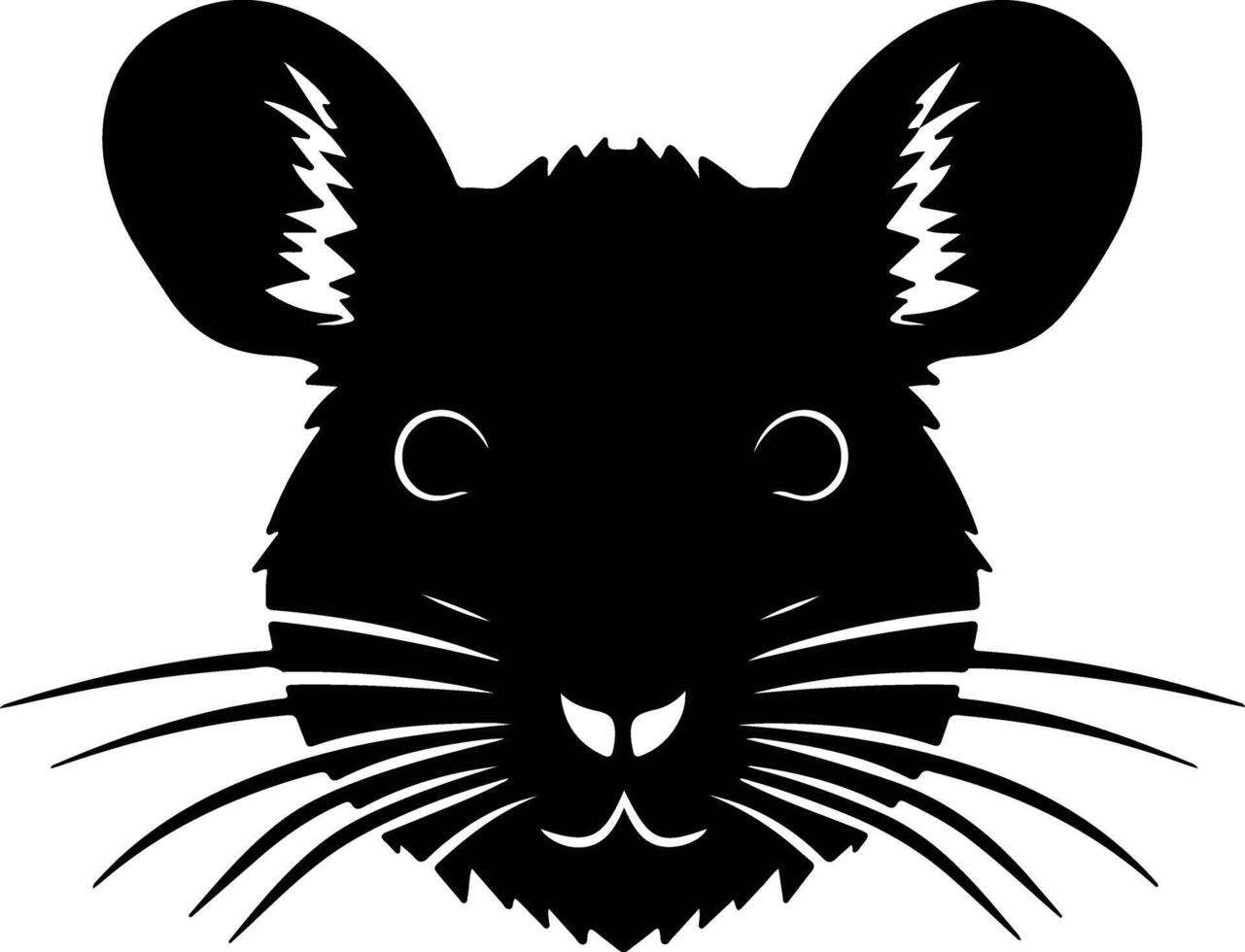 precious Black silhouette of rodent head vector