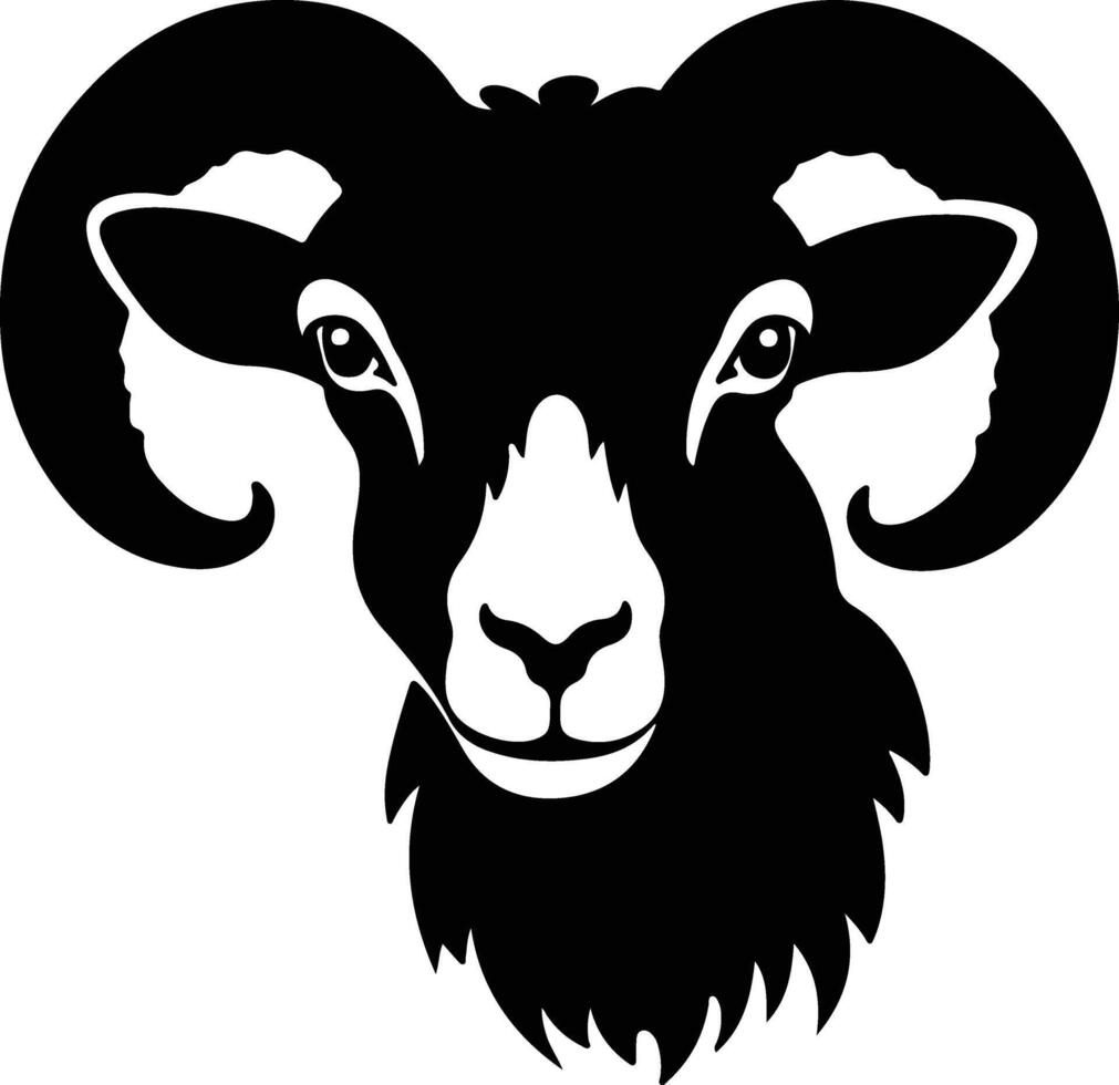 precious Black silhouette of sheep head vector