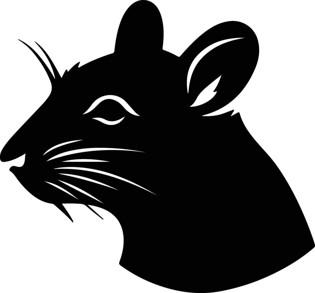 endearing Black silhouette of rodent head vector