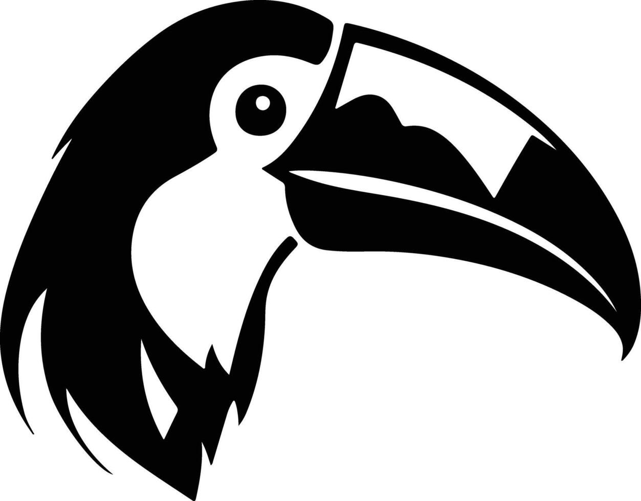Black silhouette of toucan head vector