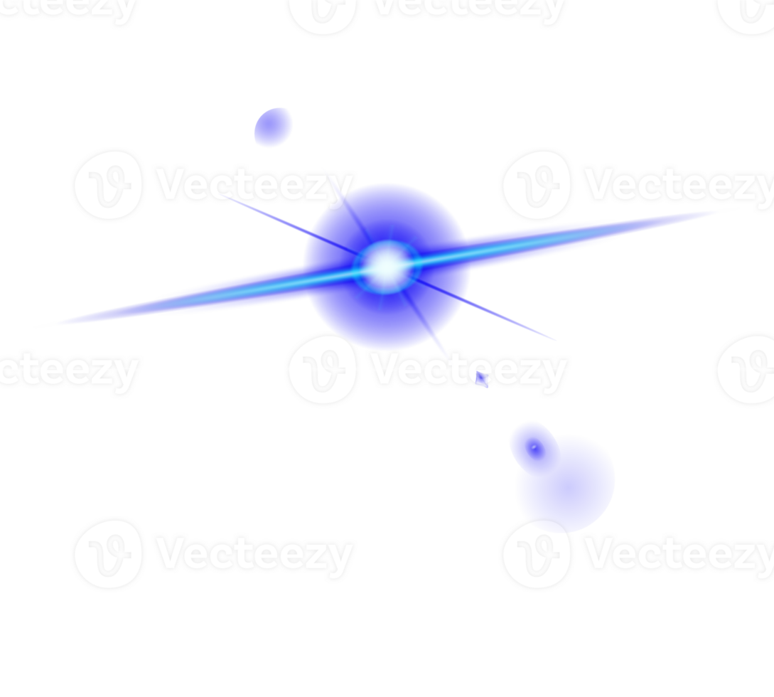 Blue lens flare.Blue light rays png