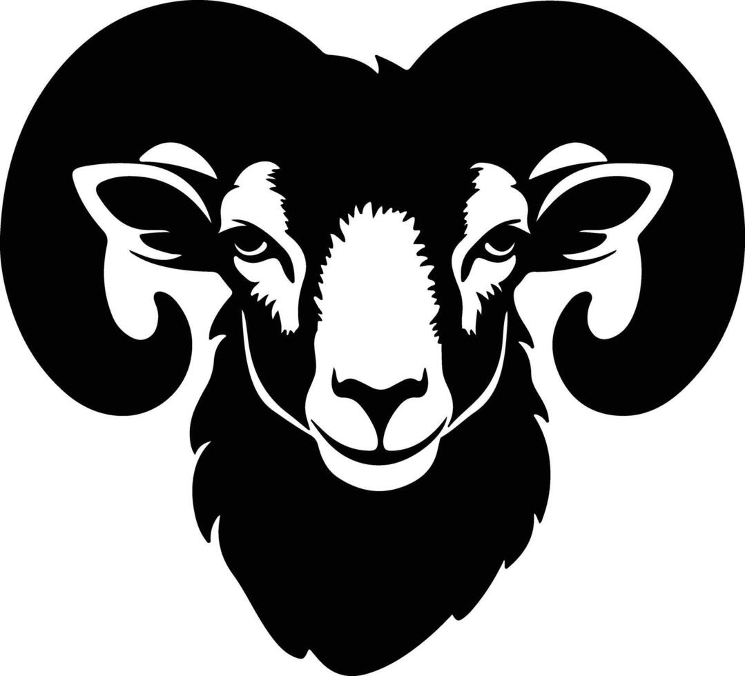 enchanting Black silhouette of sheep head vector
