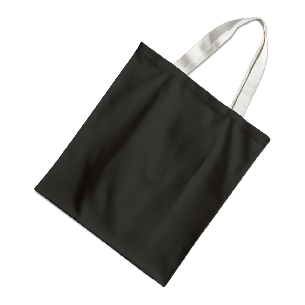 black tote bags mockup on isolated transparent background png