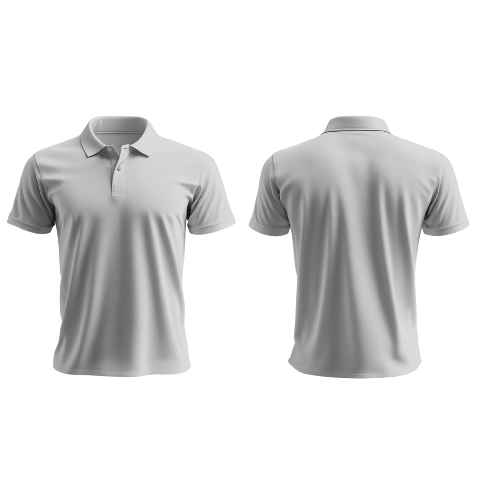 white Polo shirt, clothes on isolated transparent background. png