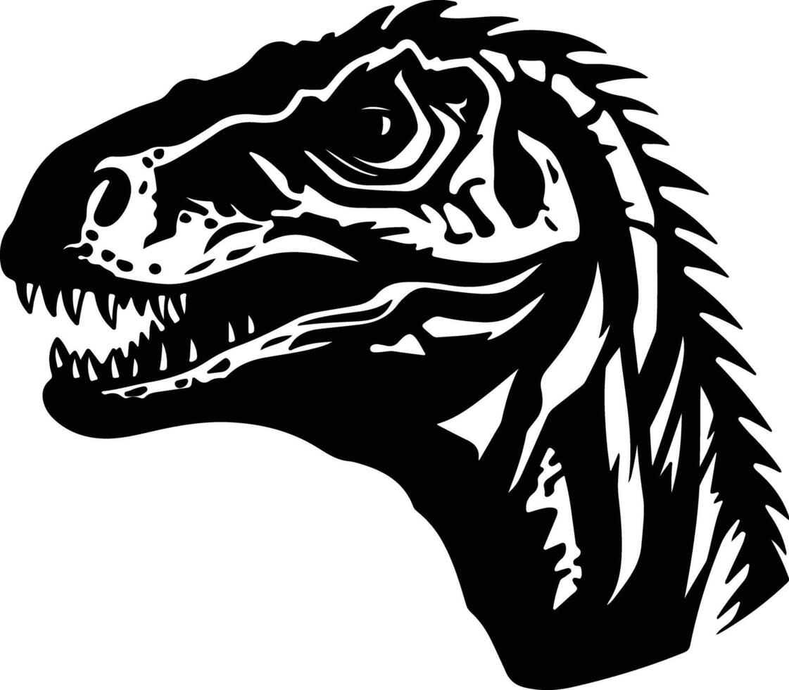 sweet Black silhouette of Thescelosaurus head vector