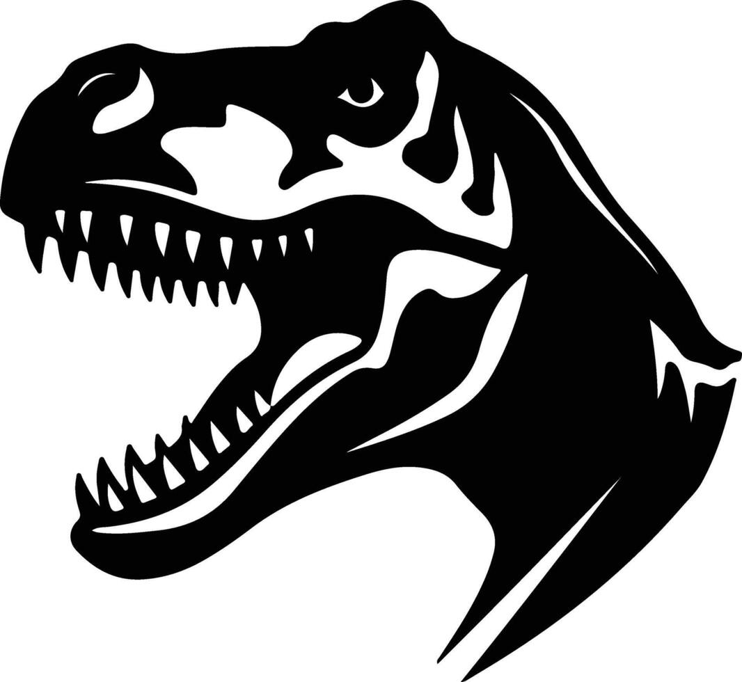 graceful Black silhouette of Teratosaurus head vector