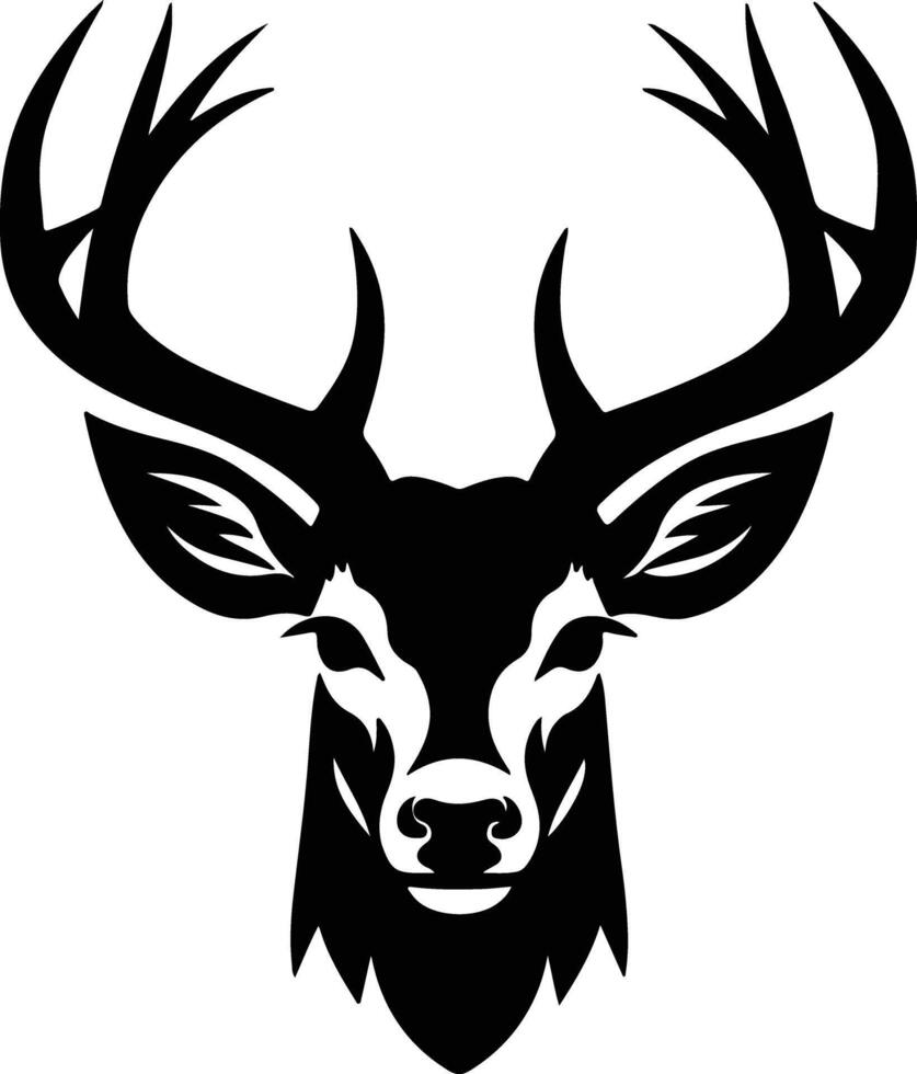graceful Black silhouette of white-tailed deer head vector