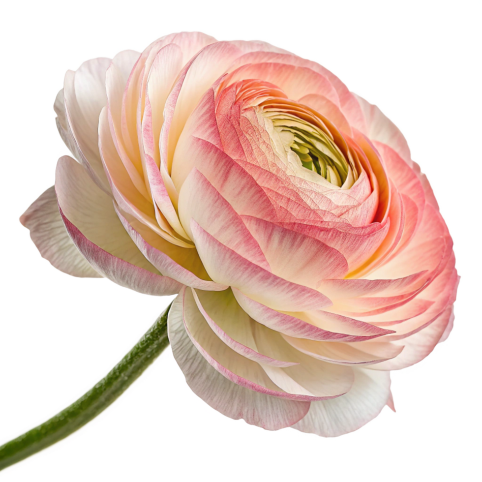Close-up of a Delicate, Peachy-Pink Ranunculus png