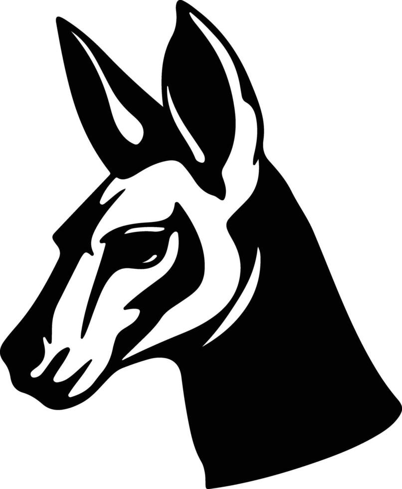 Black silhouette of red kangaroo head vector