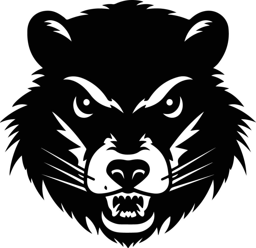 sweet Black silhouette of Tasmanian devil head vector