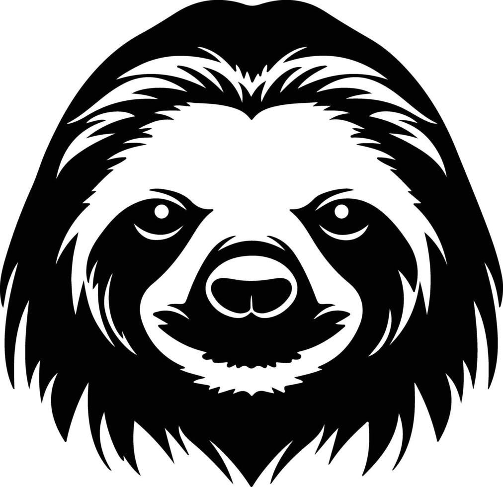 heartwarming Black silhouette of sloth head vector