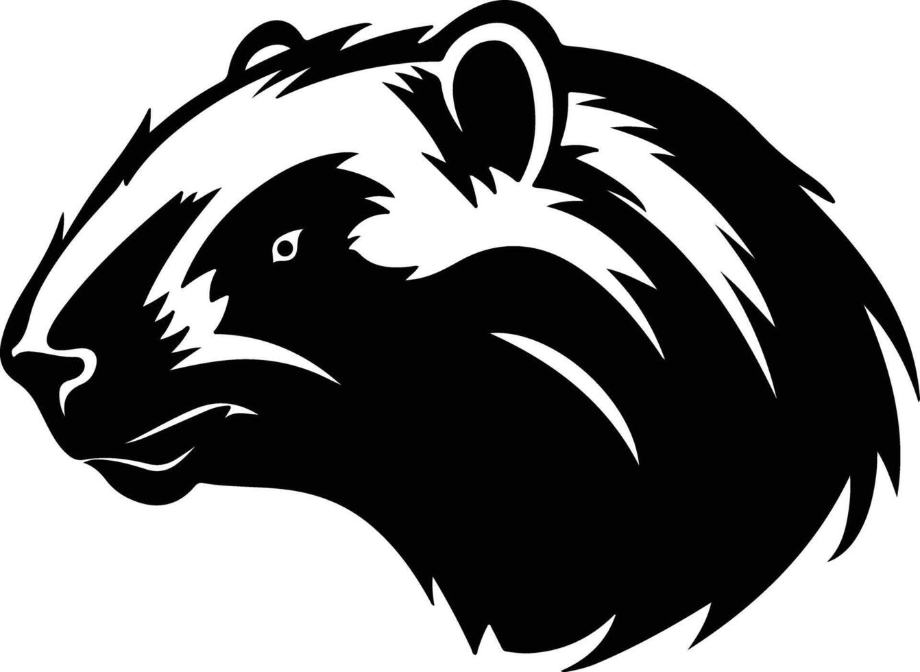 endearing Black silhouette of wombat head vector