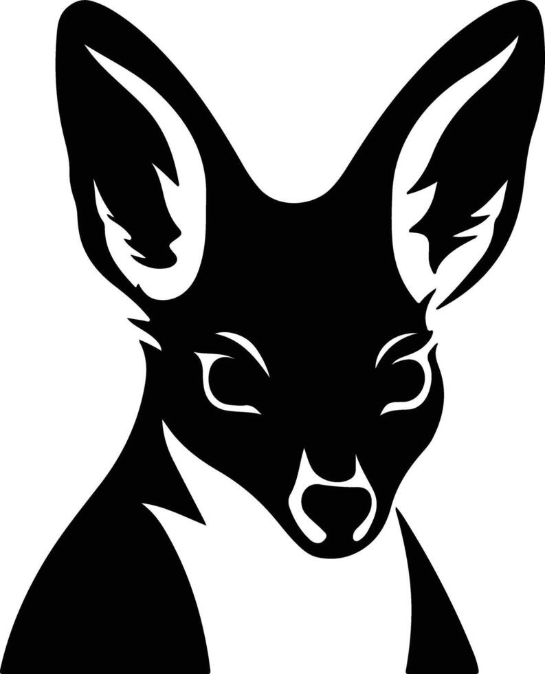 charming Black silhouette of wallaby head vector