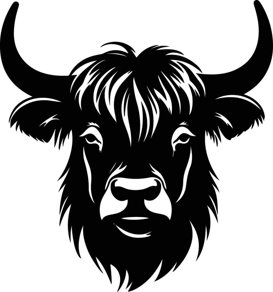 precious Black silhouette of yak head vector